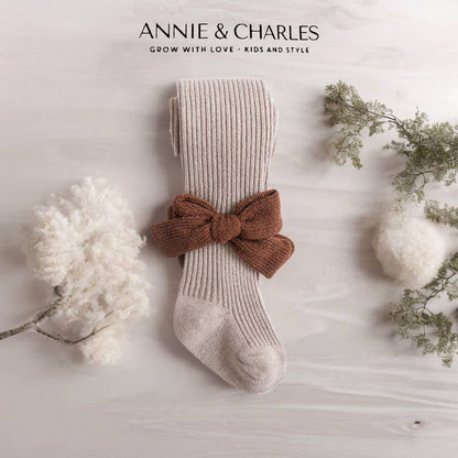 Annie & Charles® RIB TIGHTS WITH STITCH FINIA: Beige