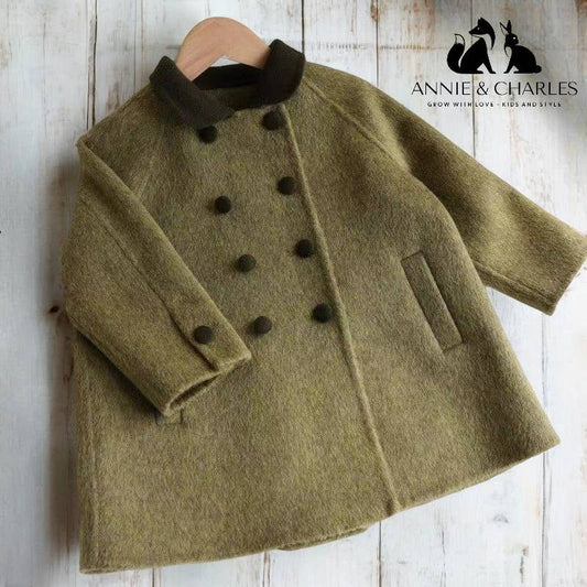 Annie & Charles® premium wool coat with collar