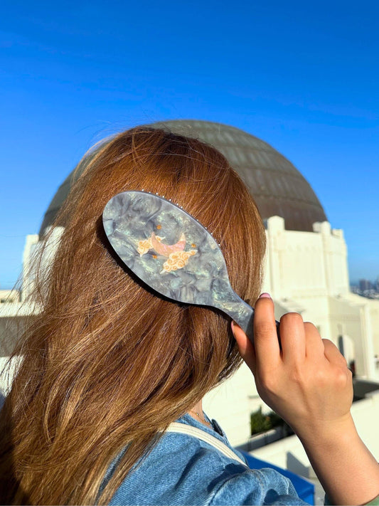 Hand-painted Celestial Moon Amazing Hair Day Brush | Eco-Friendly
