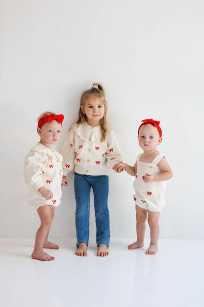 Red Bow Cardigan: 6-12 month