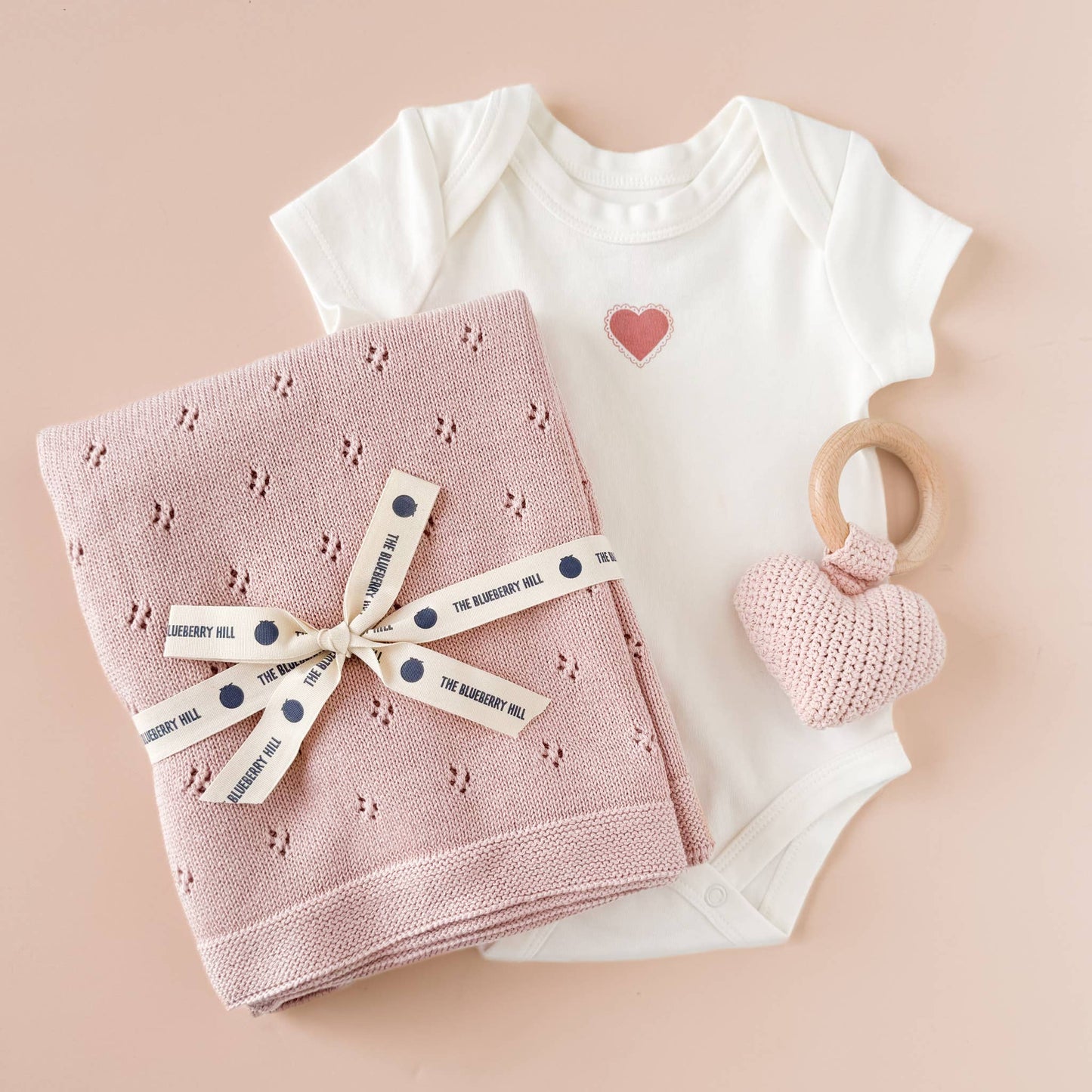 Teether Heart Cotton Crochet Rattle Baby Toy Spring Summer