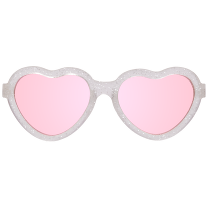 Silver Shimmer Hearts with Pink Mirrored Lens