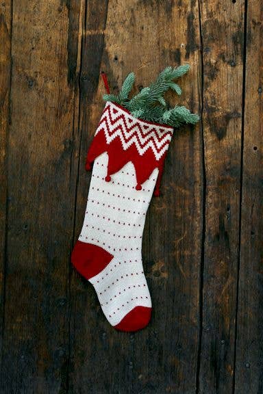 Zig Zag Elf Cuff Stocking
