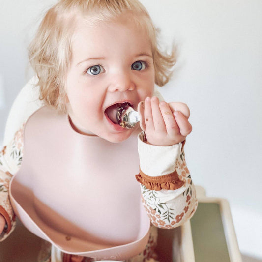 Ali+Oli Spoon & Fork Learning Set for Toddlers (Pink) 6m+