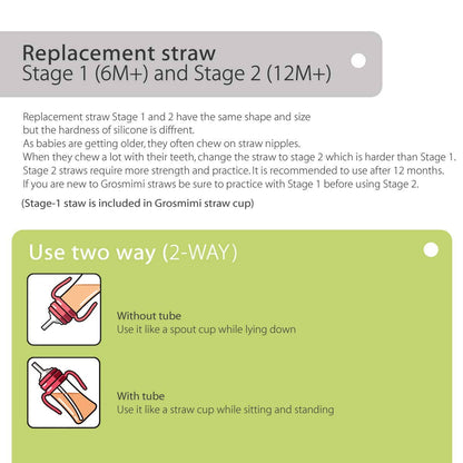 Grosmimi Replacement Straw Kit Stage 1 (6M+)