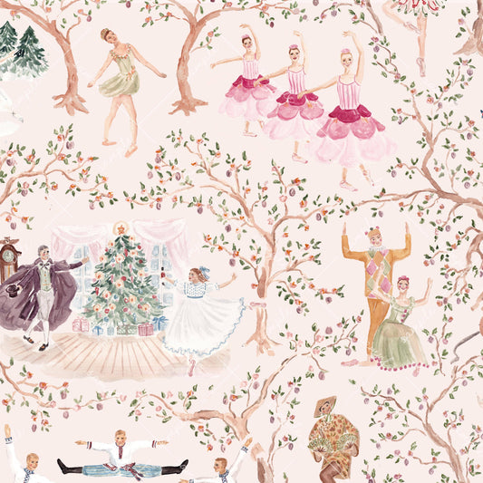 Nutcracker Toile Wrapping Paper Sheets 