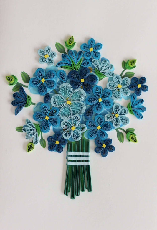 Blue Bouquet (Mini Quilled Card)