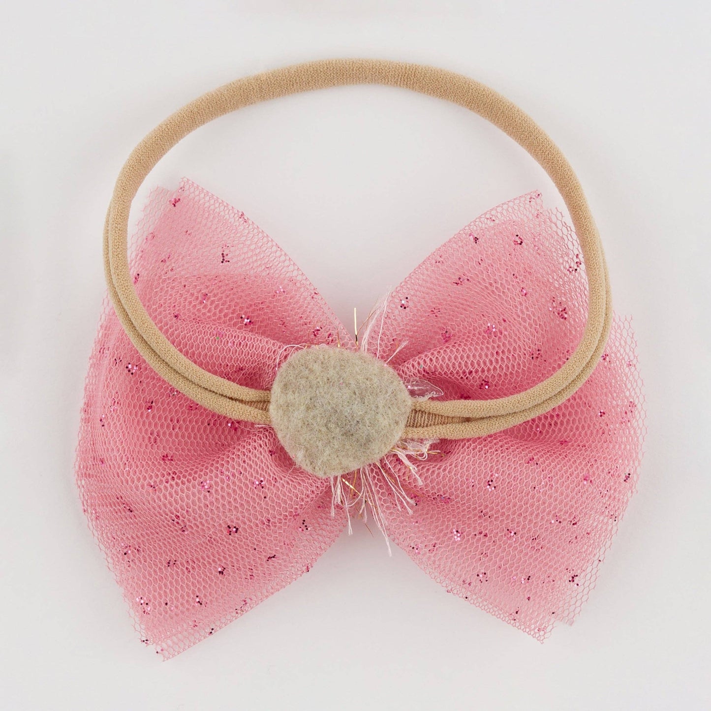 Blush/Blush Glinda Bow Nylon Headband: Champagne / One size