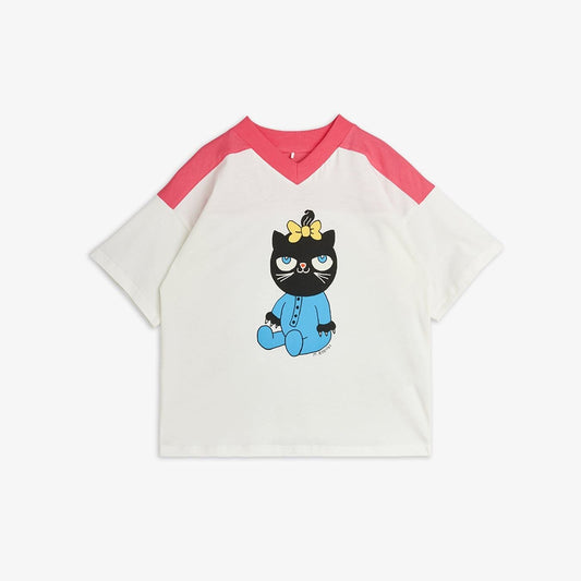 Cat v-neck sp ss tee - Pink