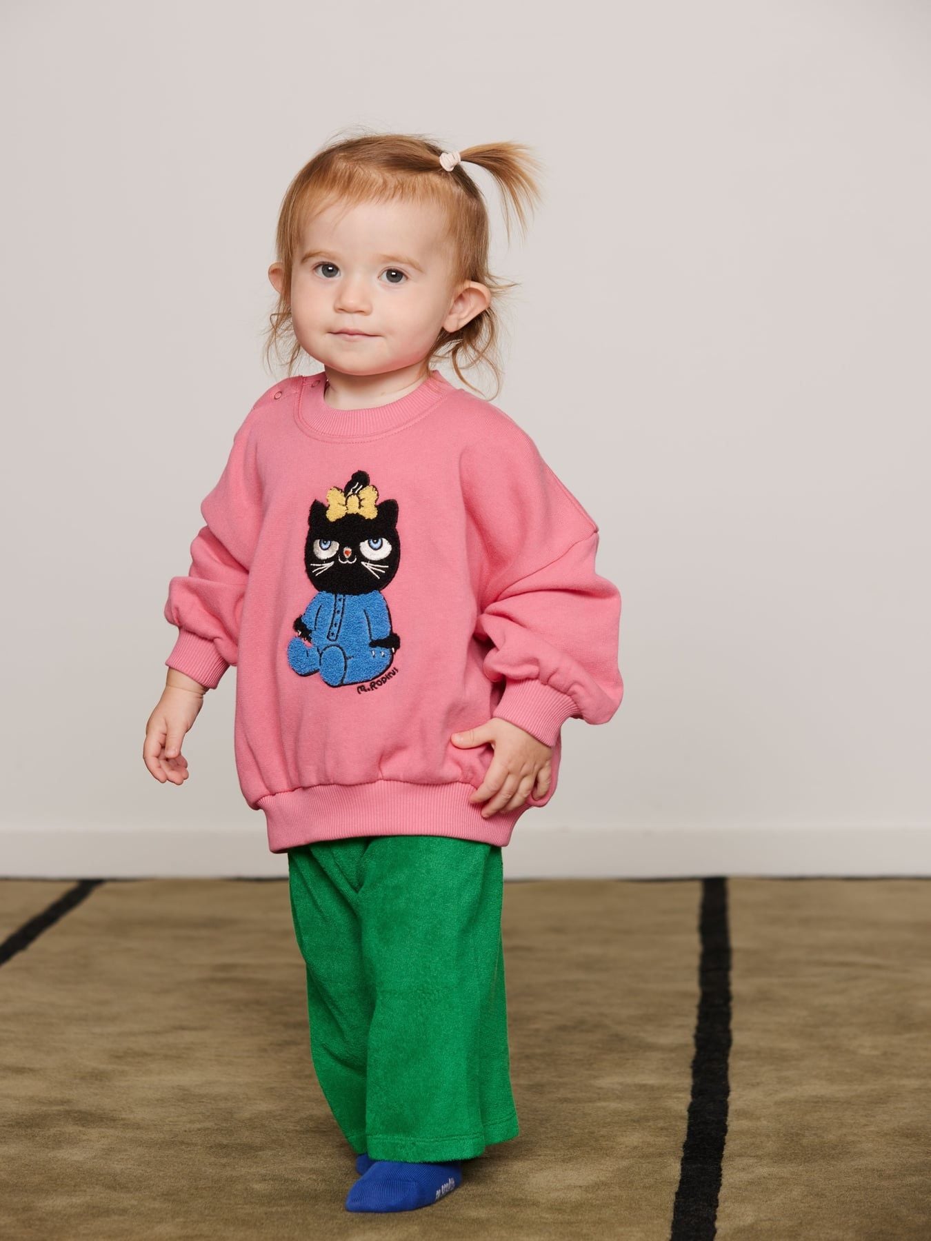 Cat chenille sweatshirt - Pink