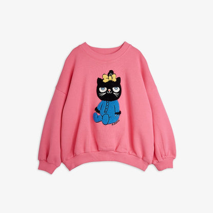Cat chenille sweatshirt - Pink