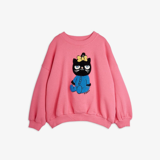 Cat chenille sweatshirt - Pink