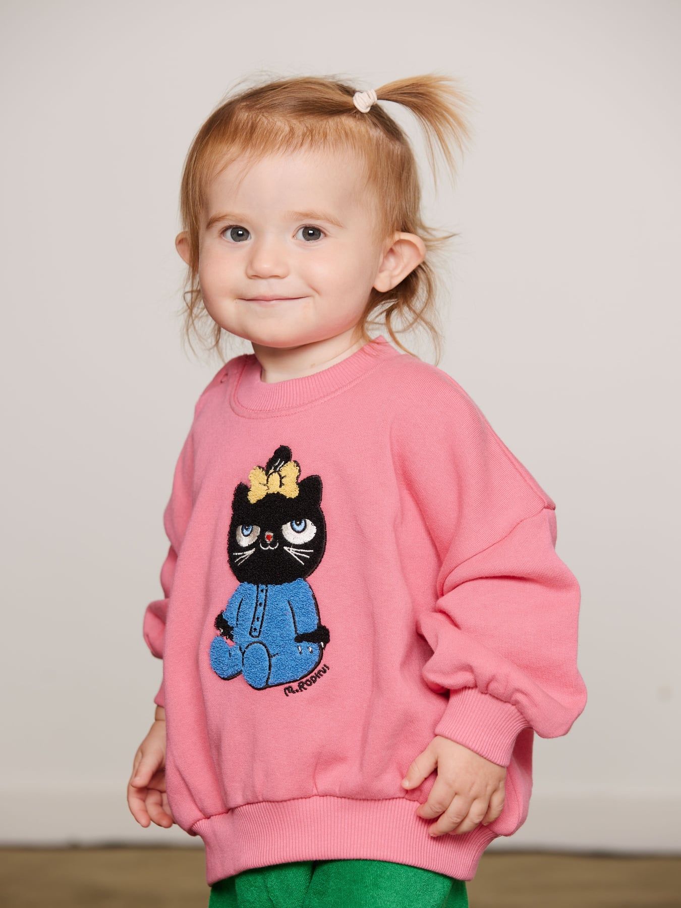 Cat chenille sweatshirt - Pink