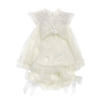 Bella Buttermilk Tulle Blouse and Bloomers Set: 12M