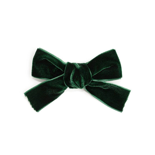 Emerald Green Velvet Bow Christmas Clip - Hair Bows