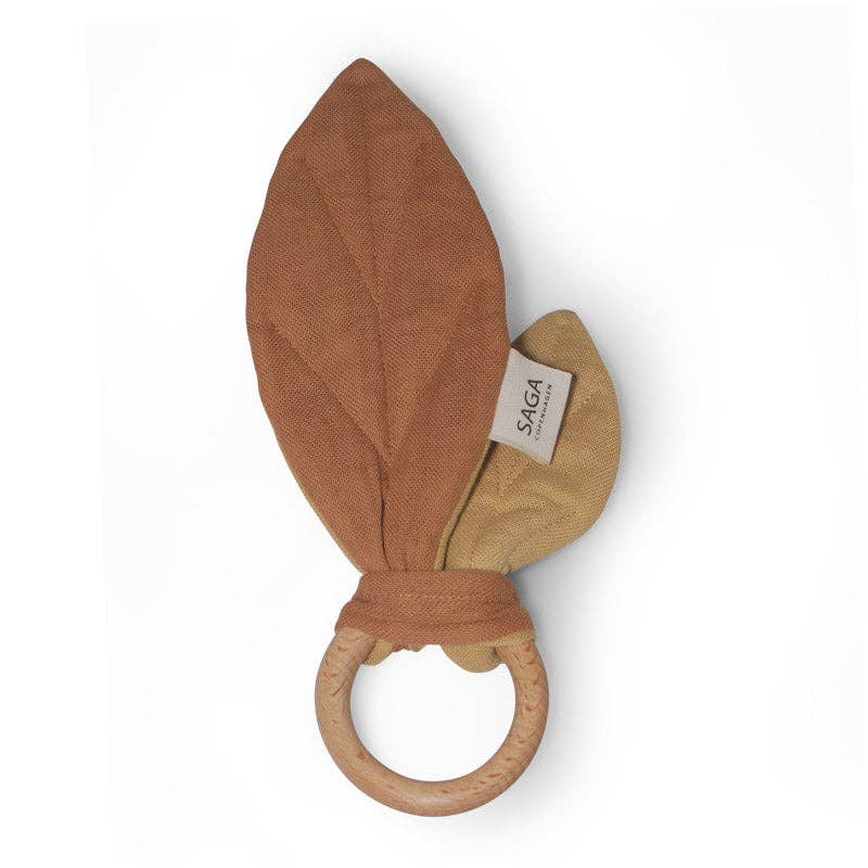 Baby Sensory Toy - Teething Ring - Almond - Organic Cotton