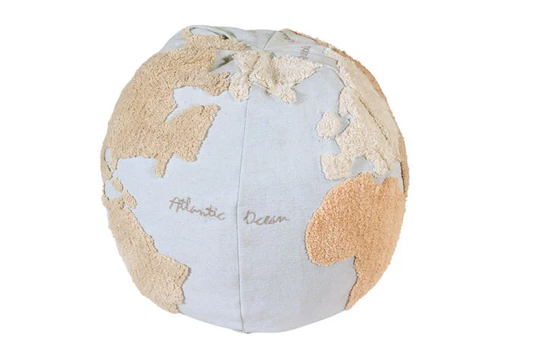 Pouffe World Map: 1'6" x 1'8" x 1'8"