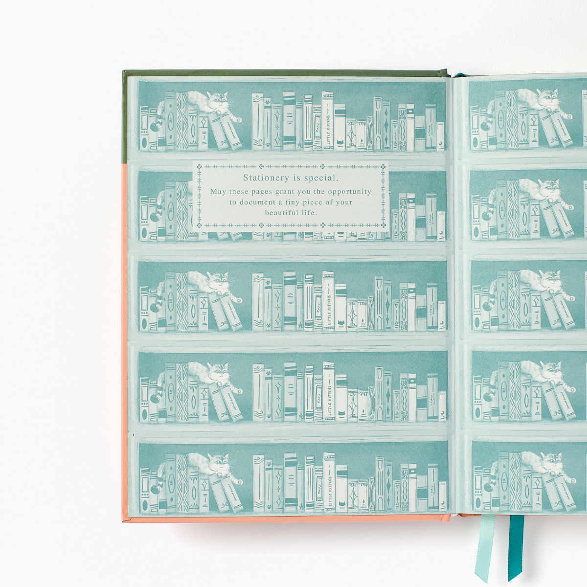 Sneaky Cat Bookshelf Hardcover Notebook