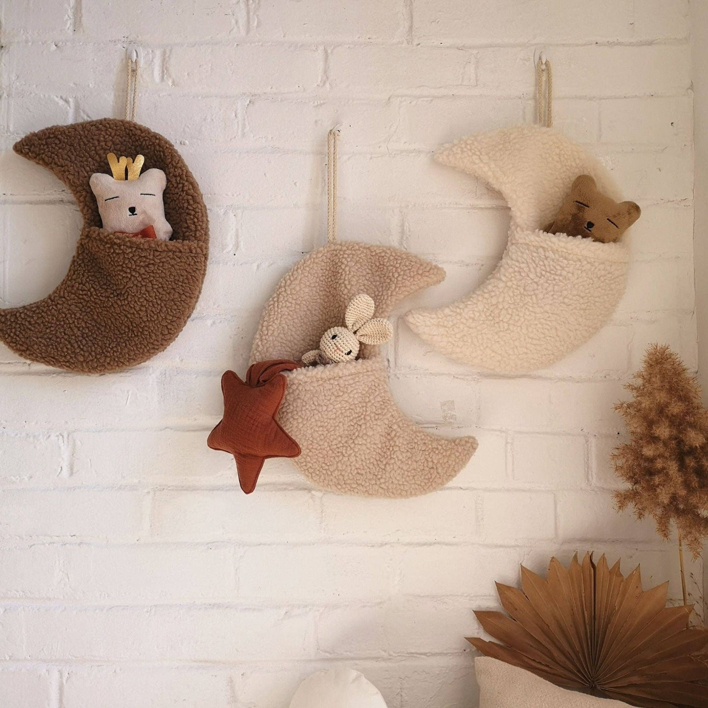 Tooth fairy pouch - Moon wall decor: Beige