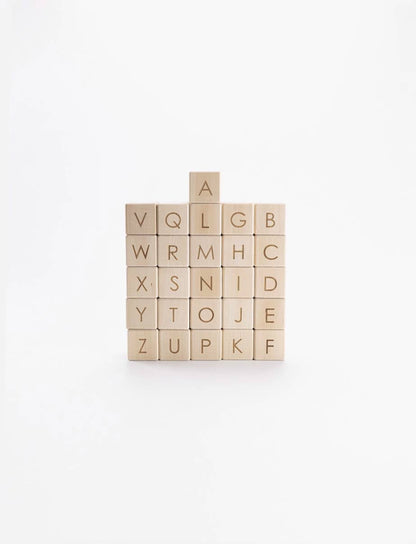 English Alphabet Block Set of Cubes for Children Wooden Toys