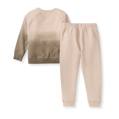 Dip Dye Infant Sweatshirt Set: Soft Mocha / 18 Months