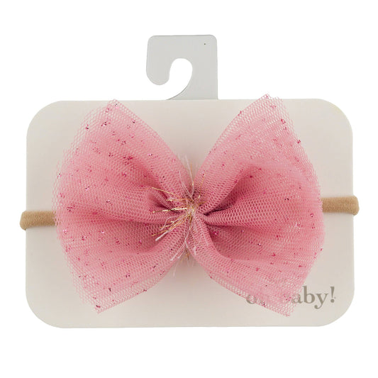 Blush/Blush Glinda Bow Nylon Headband: Champagne / One size