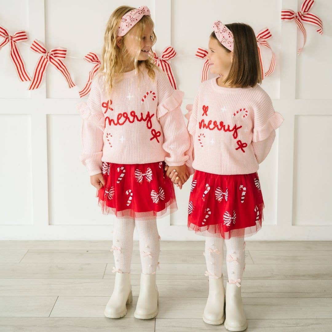 Candy Cane Coquette Sequin Christmas Tutu - Kids Clothing: 1-2Y