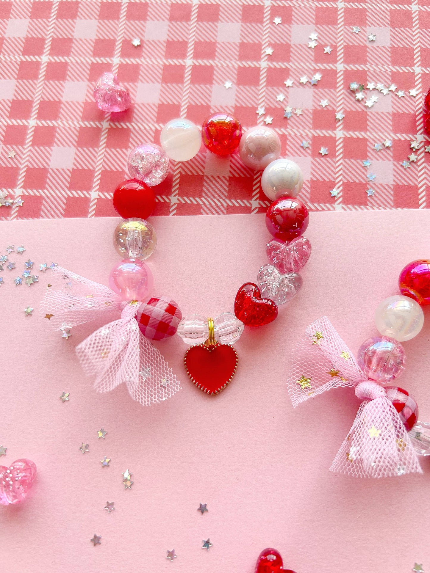 Valentine Red Heart Kids Charm Bracelet