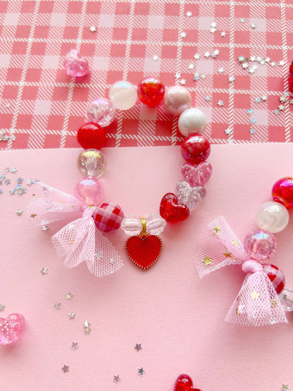 Valentine Red Heart Kids Charm Bracelet