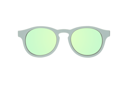 Seafoam Blue Polarized Keyhole Sunglasses with Mirrored Lens