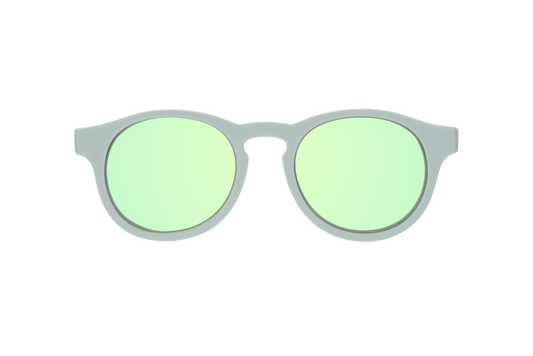 Seafoam Blue Polarized Keyhole Sunglasses with Mirrored Lens