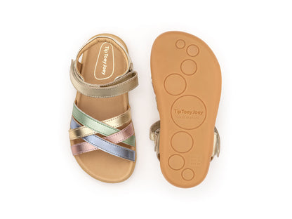 Kid Sandals Criss Cross - Champagne/ Metal Blue/ Metal Green