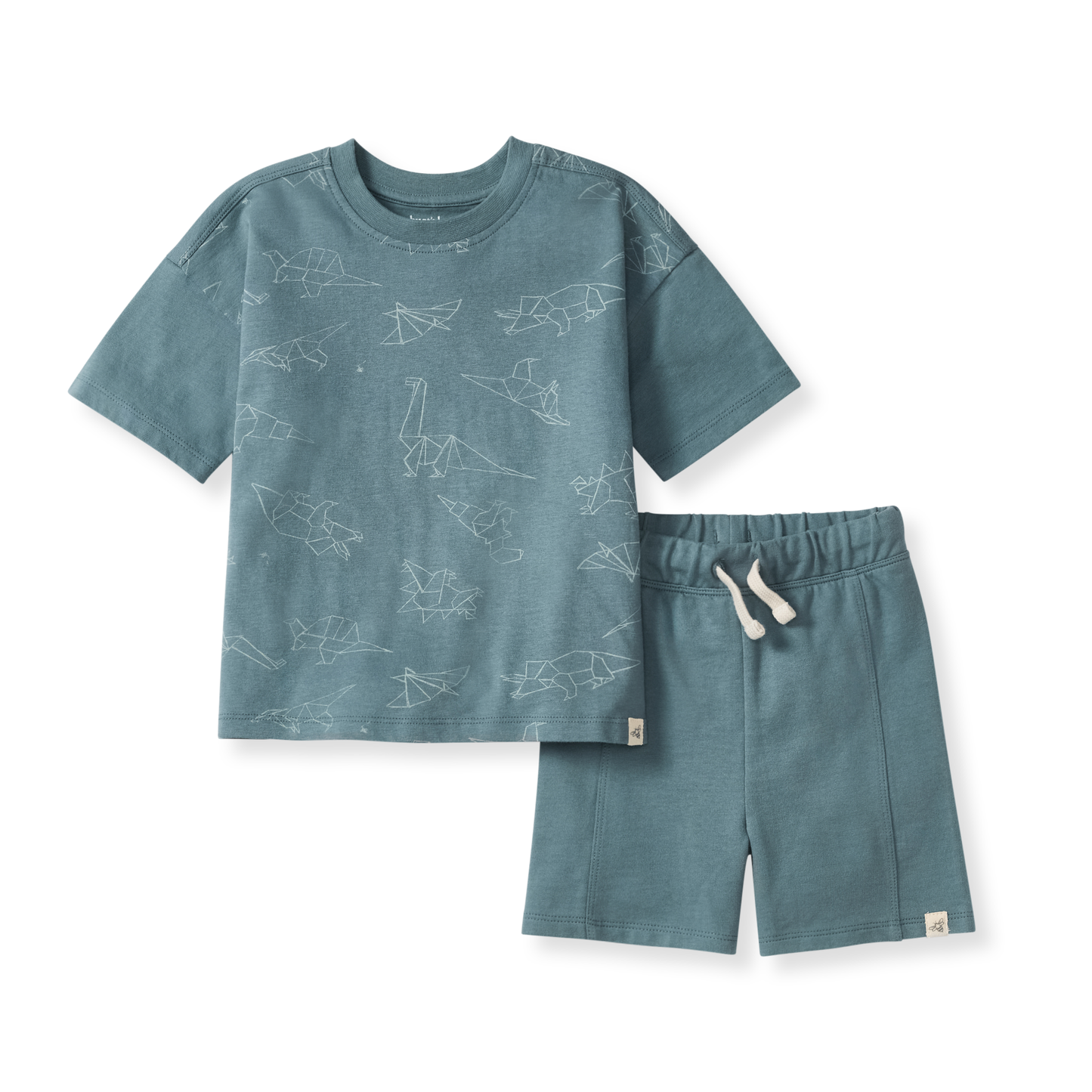Origami Dinos Boy Tee & Shorts Set: 2T