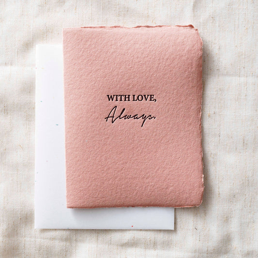 With Love Always | Love Friendship Greeting Card: Flat A2 Greeting Card. Blank on Back.