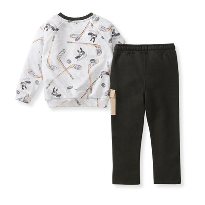 Hockey Season Sweatshirt & Pants Set: 3T