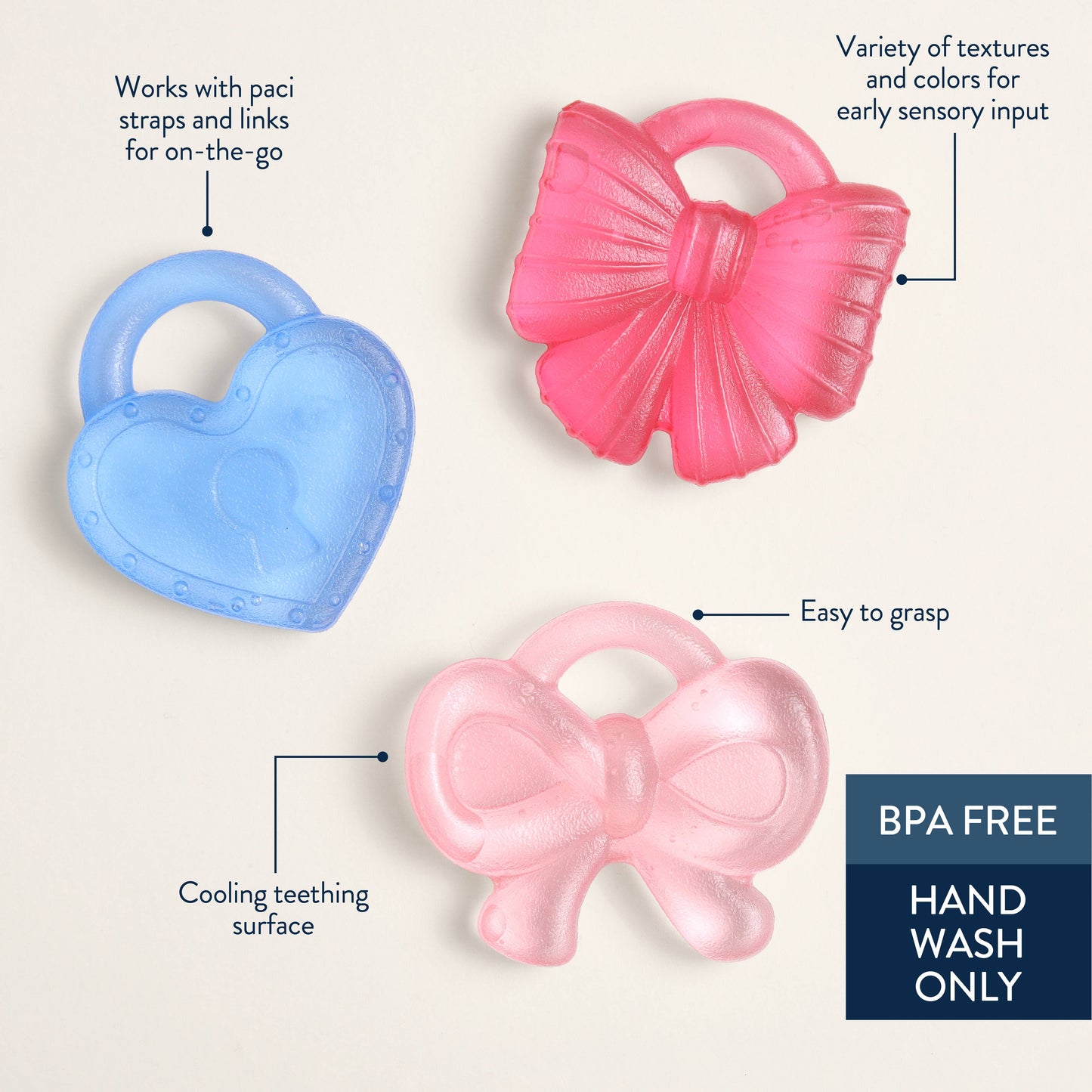 Cutie Coolers™ Water Filled Teethers: Bow