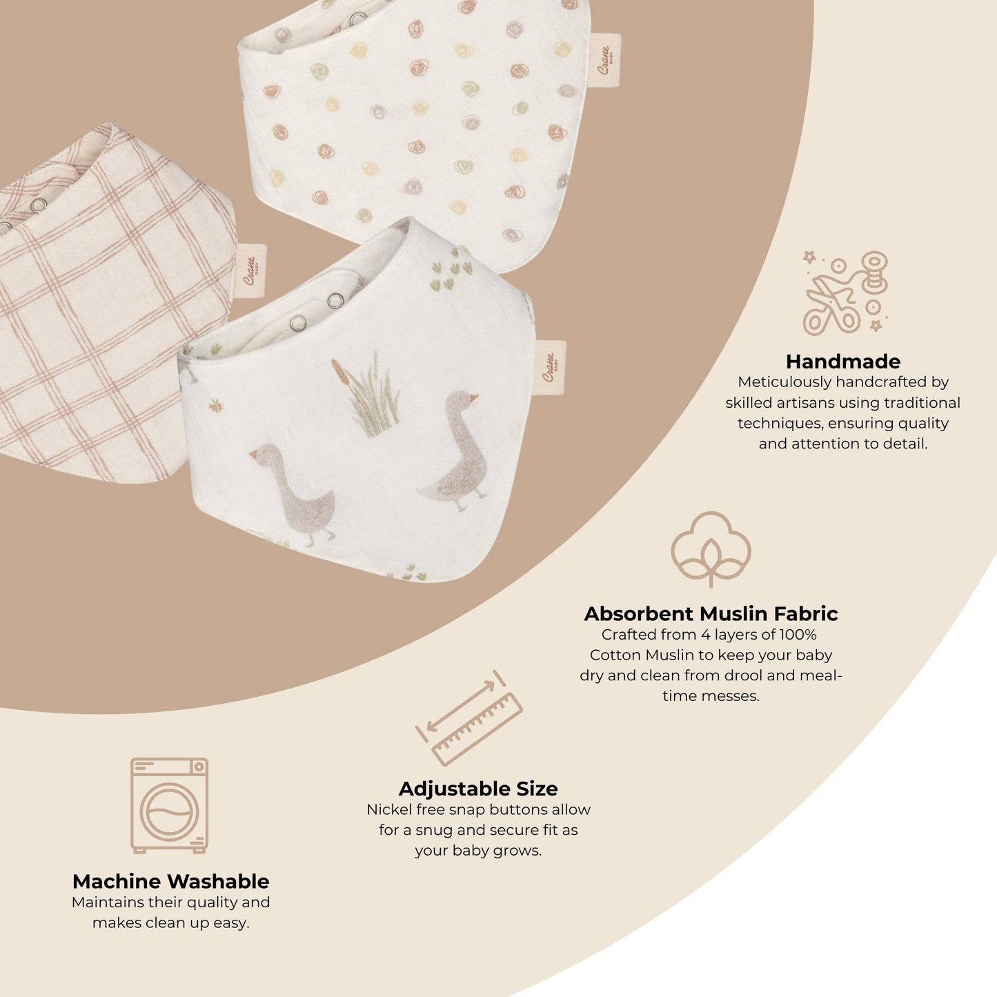 Charlie 3-pc. Farmhouse Goose Bib Set