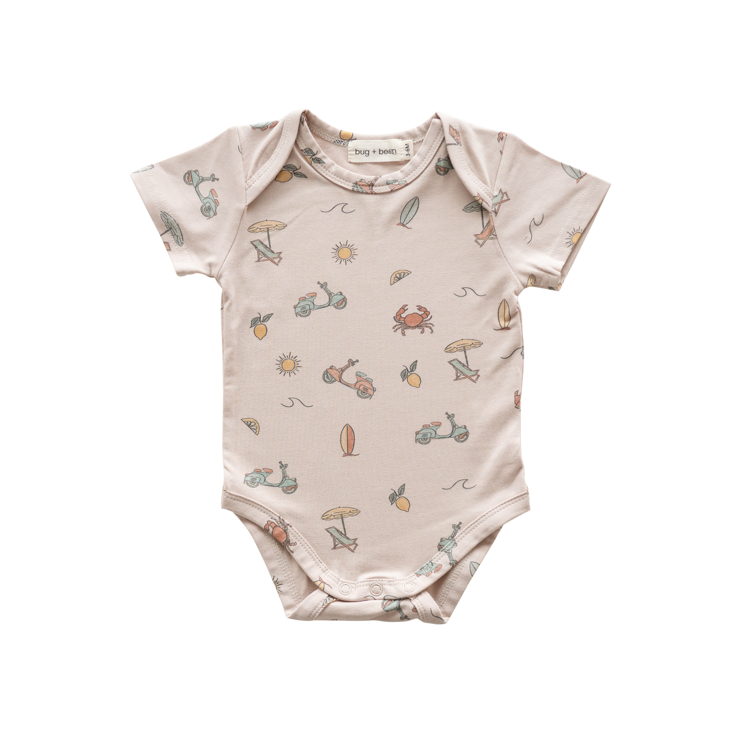 Organic Cotton Short Sleeve Bodysuit – Summer Vibes: 6-12m
