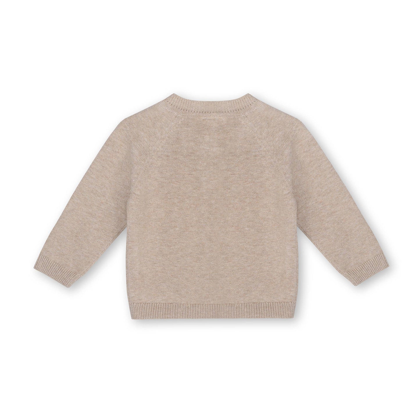 Owl Baby Button Cardigan Sweater (Organic Cotton): Oat Heather / 18-24M