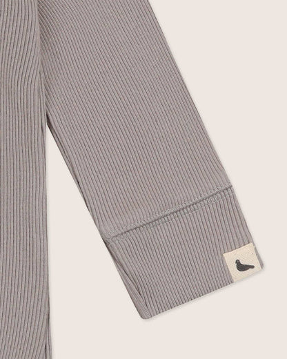 Grey Rib Bodysuit: Grey / 3-6 Months