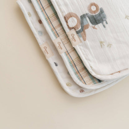 Charlie 3-pc. Farmhouse Tractor Burp Cloth Set
