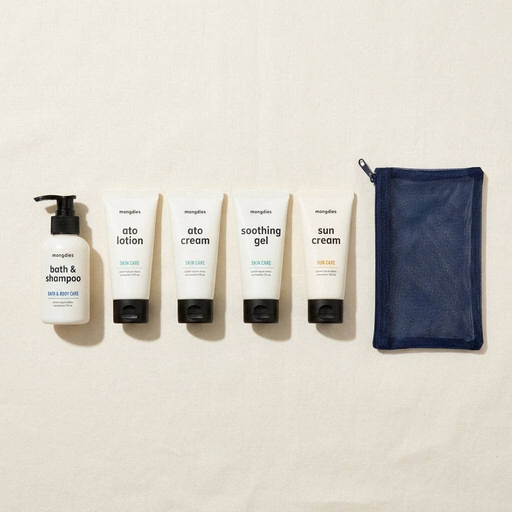 Mongdies Travel Kit 170ml | Mini Baby Skincare Set for On-the-Go | EWG Green