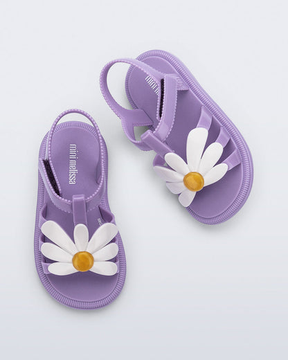 Mini Melissa Hip Bloomy Baby Sandals: Lilac/White