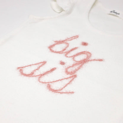 "big sis" Pink Sparkle Emb Cotton Baby Rib FS Tank