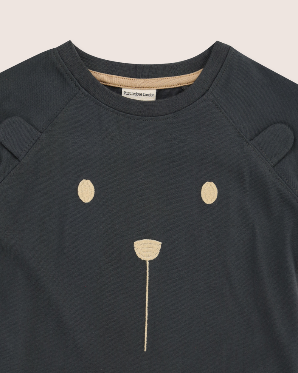 3D Bear Print Black T-Shirt: Ink / 2-3 Years