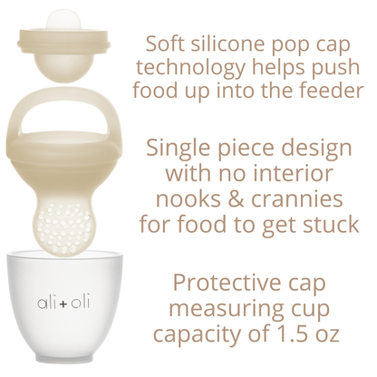 Silicone Food & Fruit Feeder (2 sizes), Oat & Coco