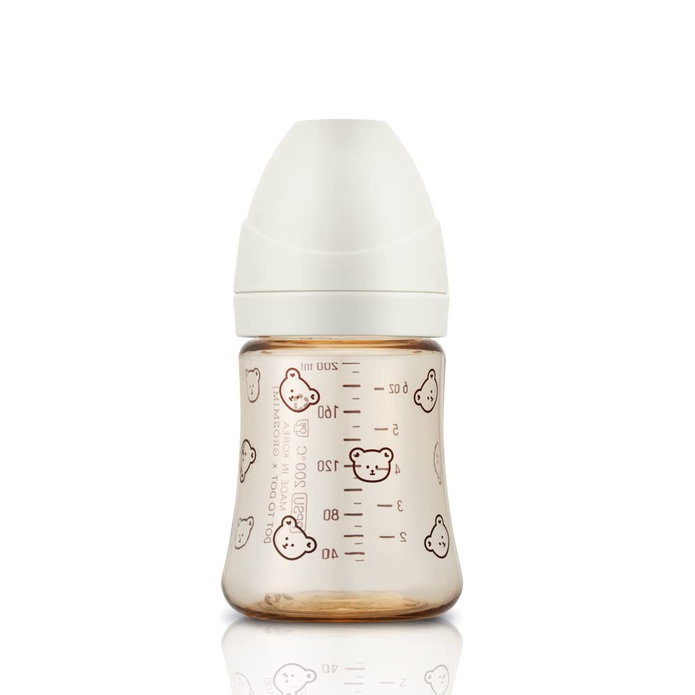 Grosmimi PPSU Baby Bottle - 6oz (200ml): Olive_White