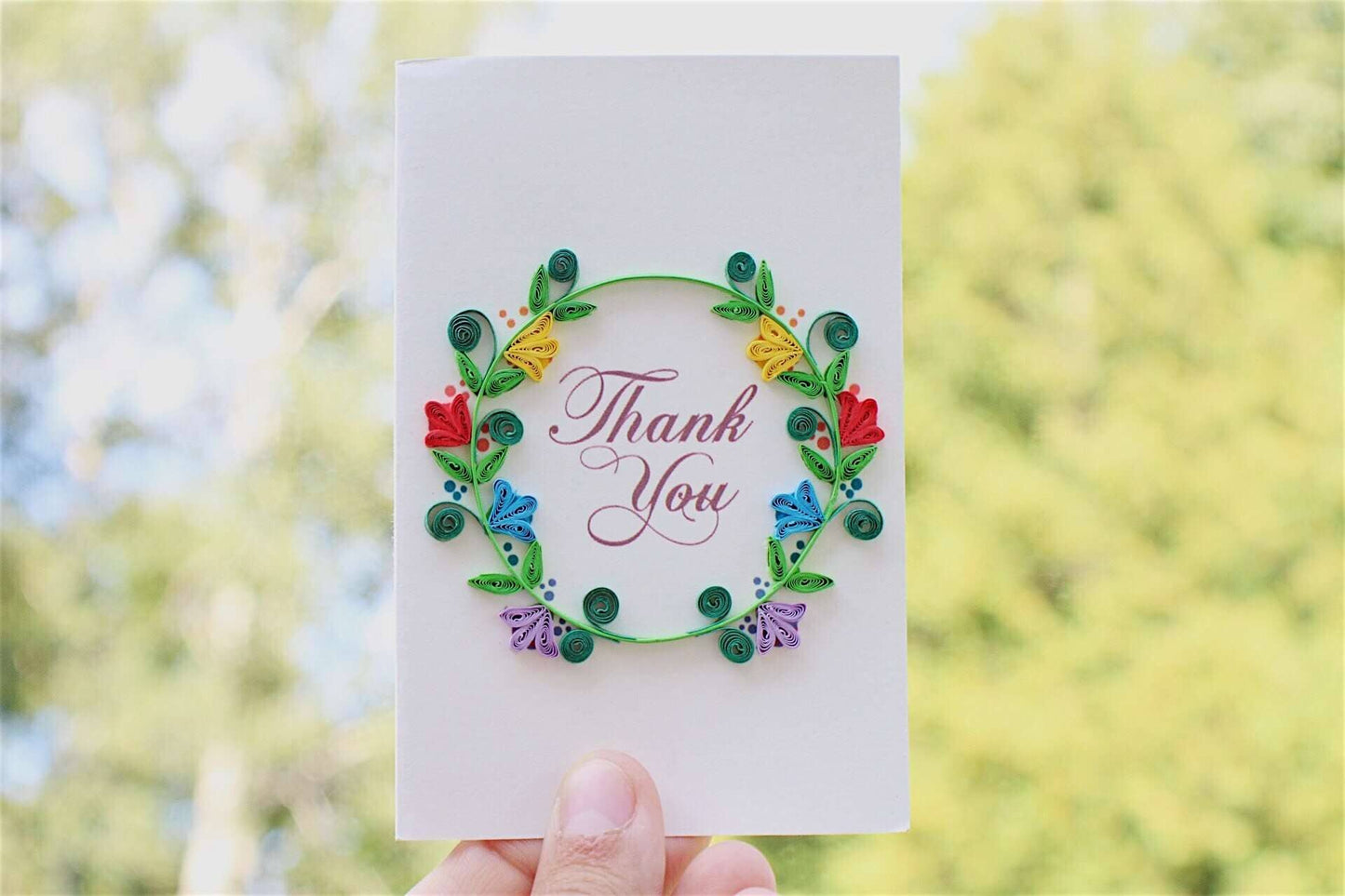Thank you Wreath (Mini Quilled Card)