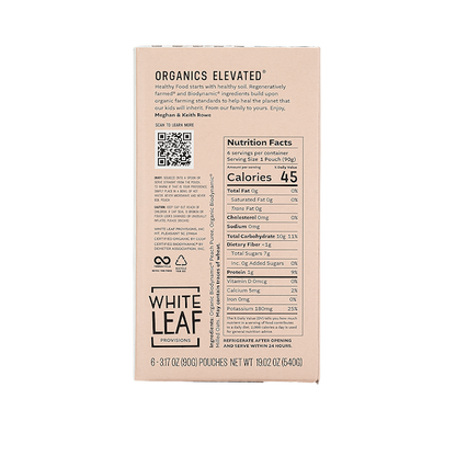 Organic Regenerative Peach+Oat Puree: 24 (90g) pouches