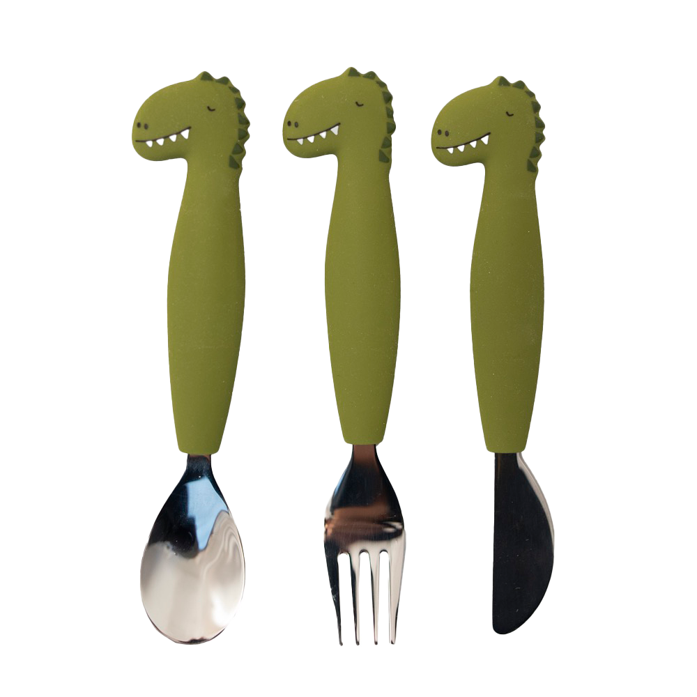 Trixie Silicone Cutlery Set, 3-Pack | Baby Toddler Utensils